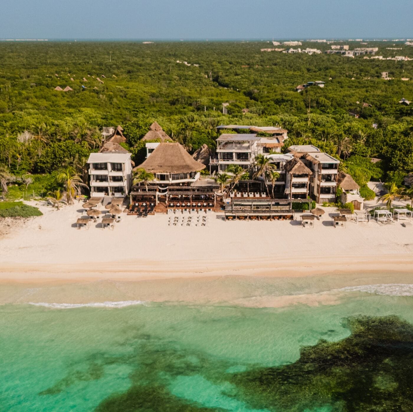 Aerial drone view of Amansala resort