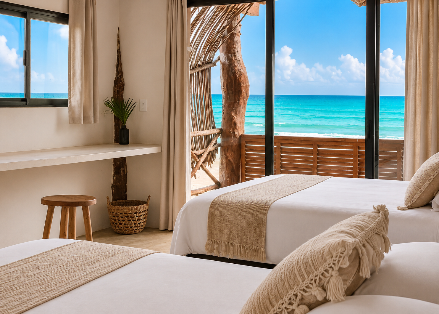 Beachview double room at Amansala