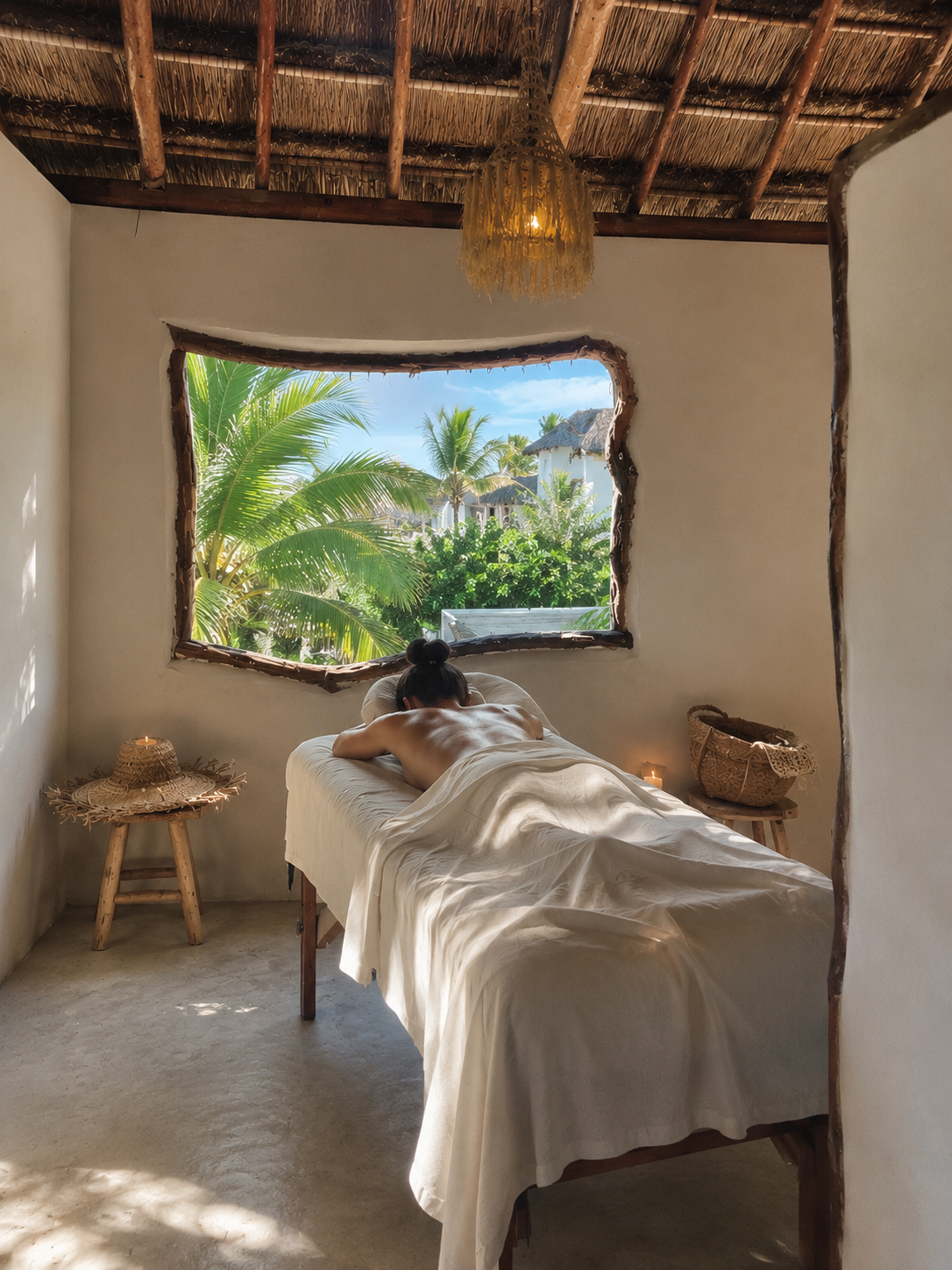 Spa massage in the garden at Amansala