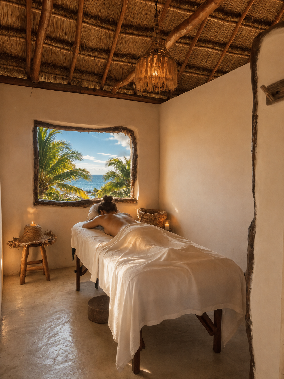 Beachfront massage Tulum Mexico