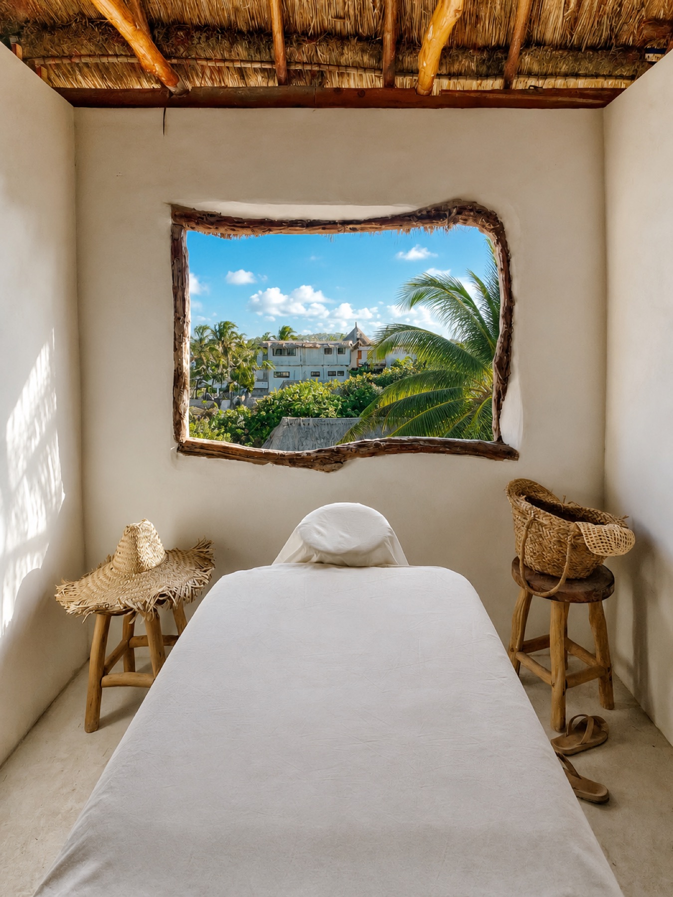 Empty spa treatment room at Amansala