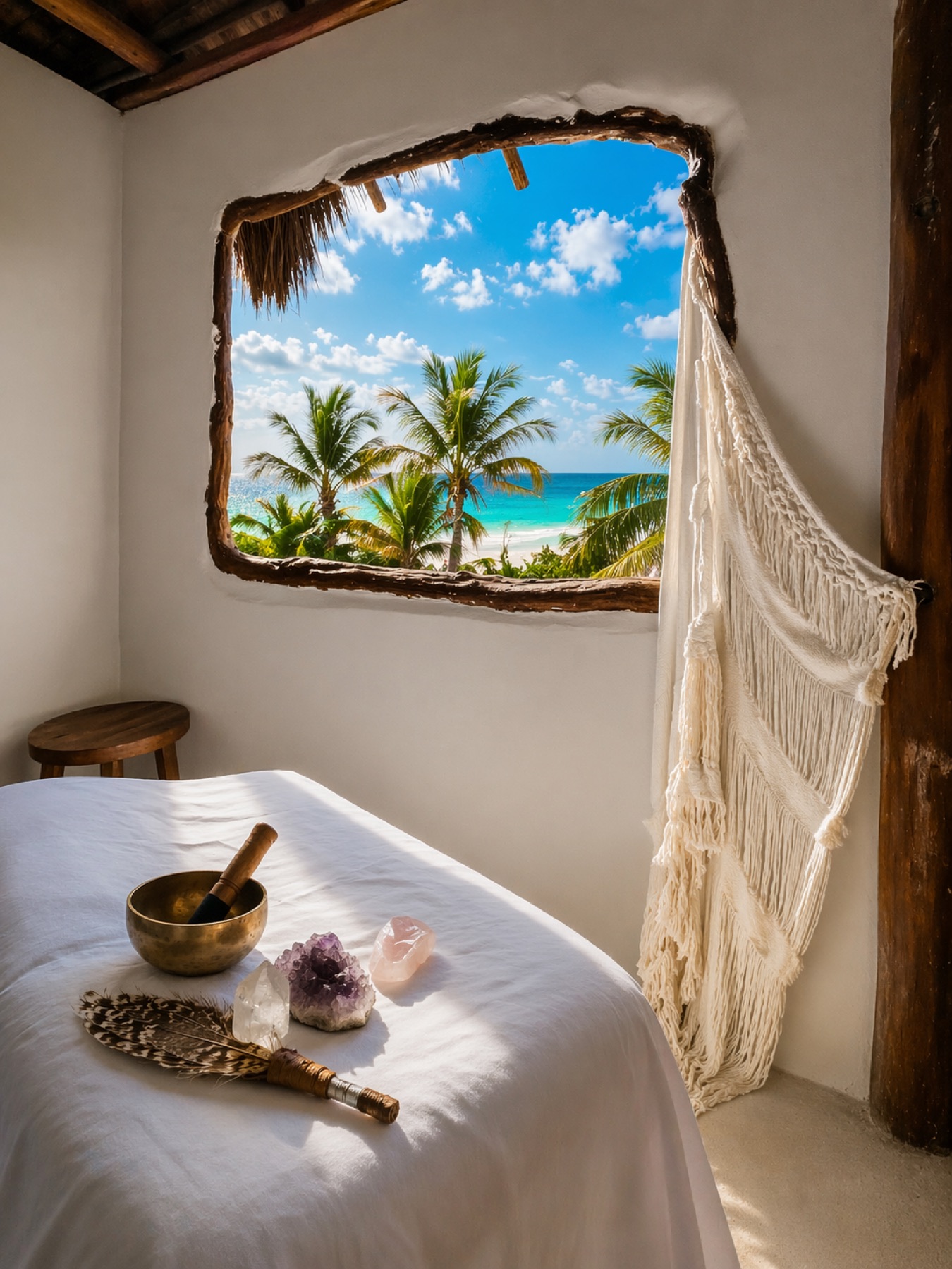 Spa treatment with ocean view Tulum Mexico