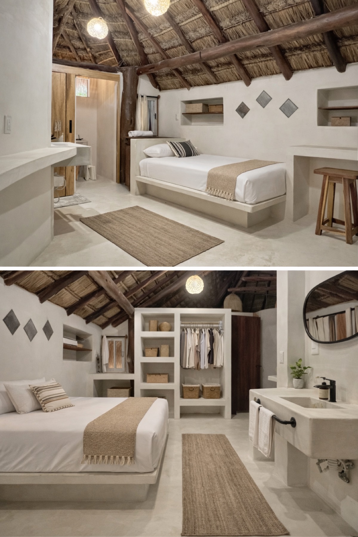 Casa Grande single bedroom and king room with wardrobe – Amansala Tulum