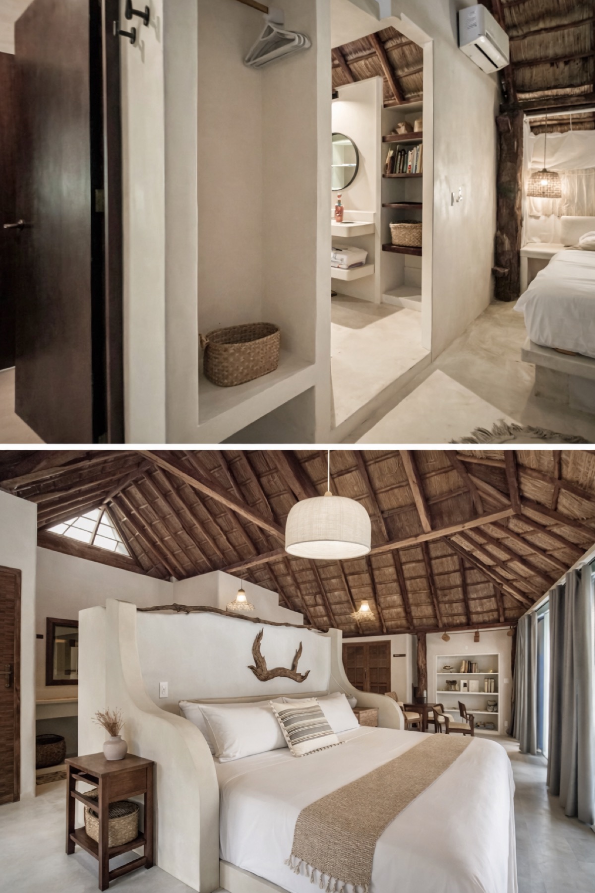 Casa Grande wardrobe and bathroom king suite – Amansala Tulum