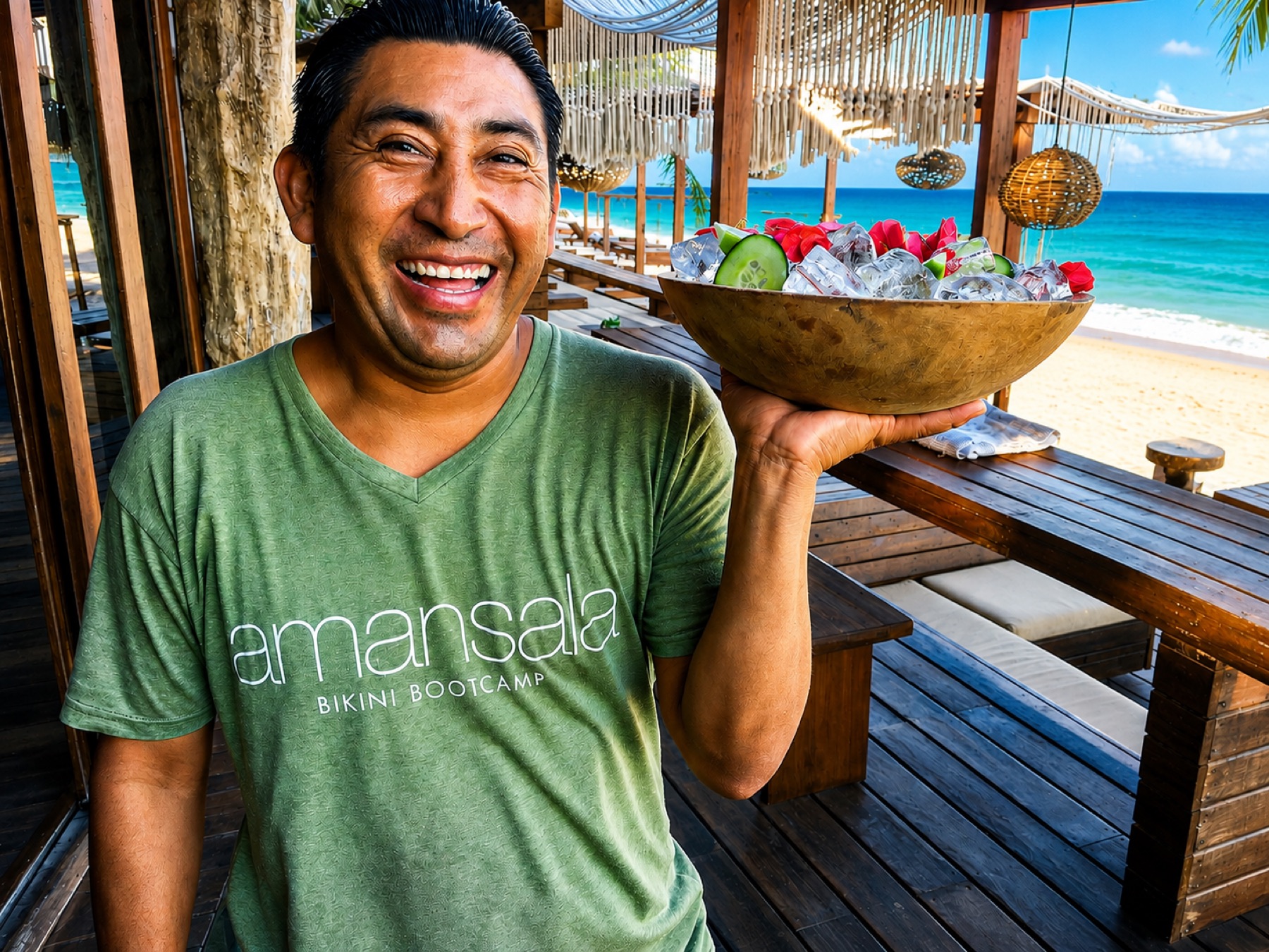 Amansala staff member at the beach club
