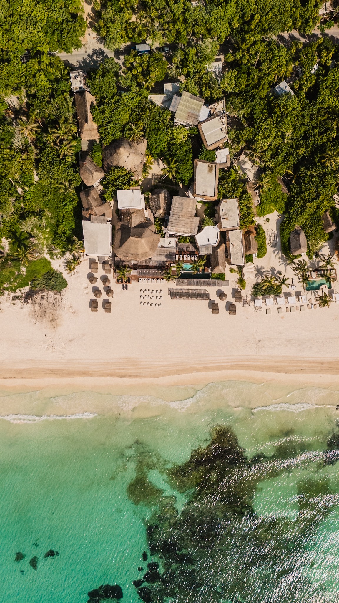 Amansala aerial beachfront view