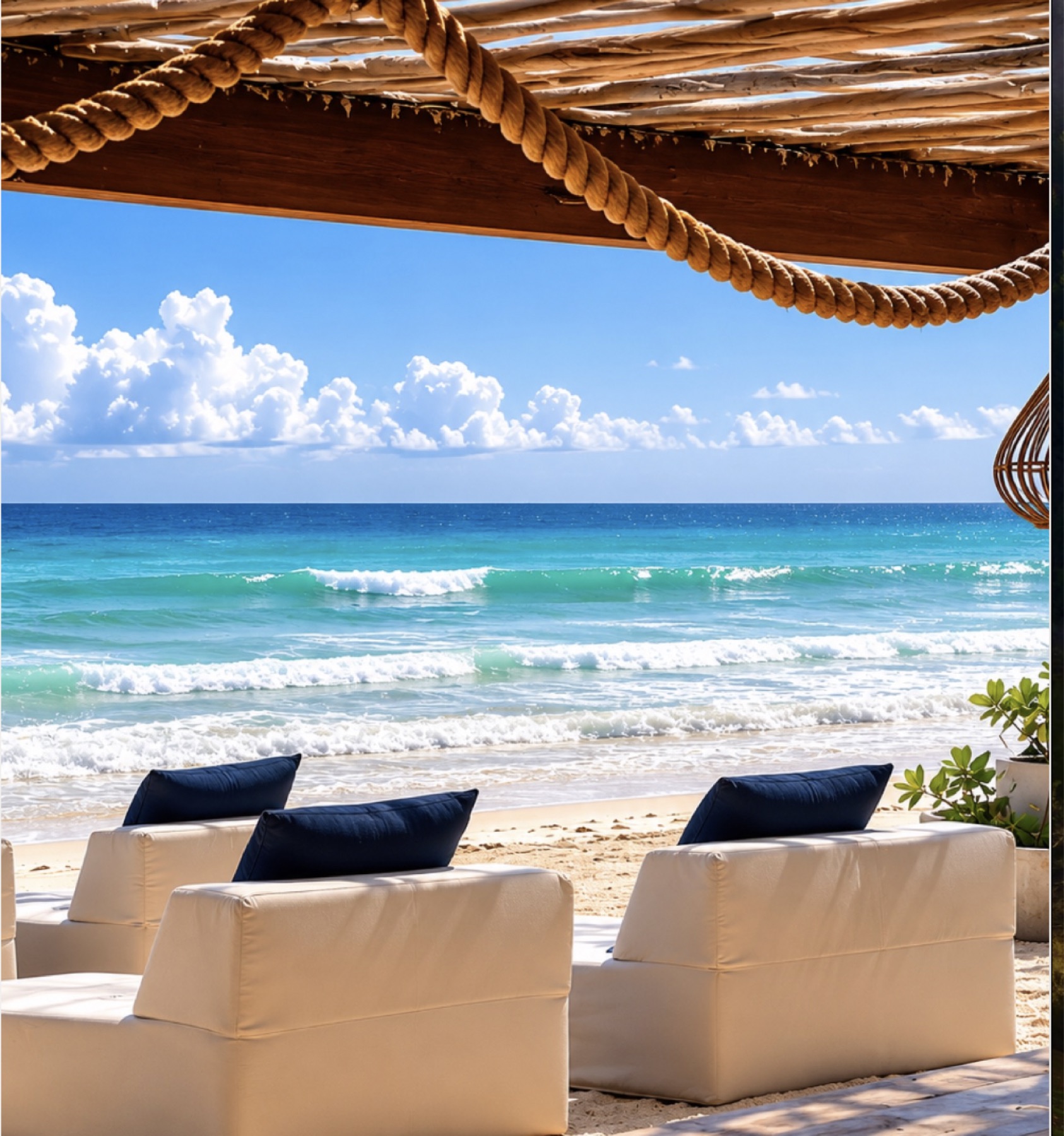Amansala beachfront lounge area
