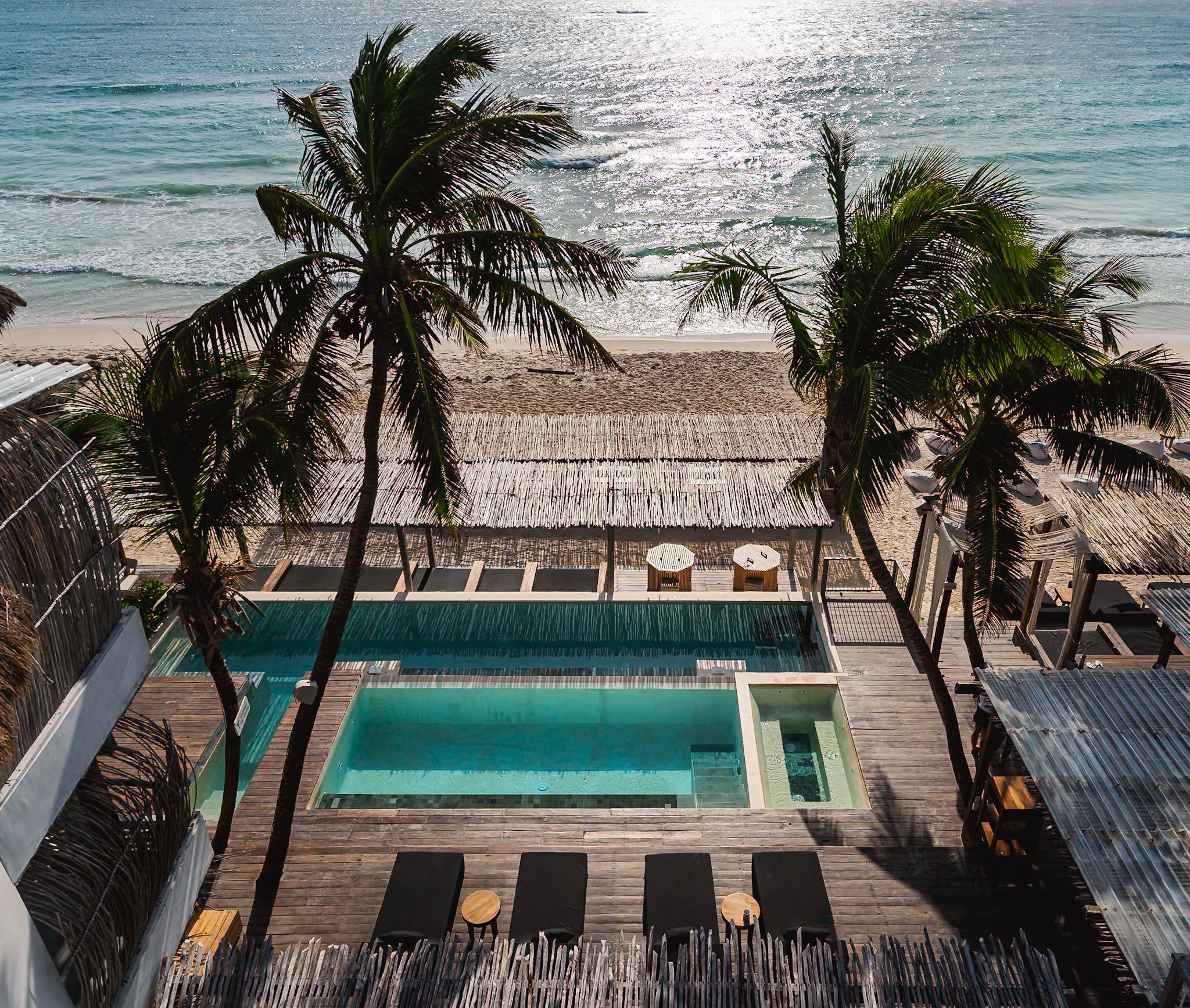 Pool, beach, and heaven view at Amansala, Tulum