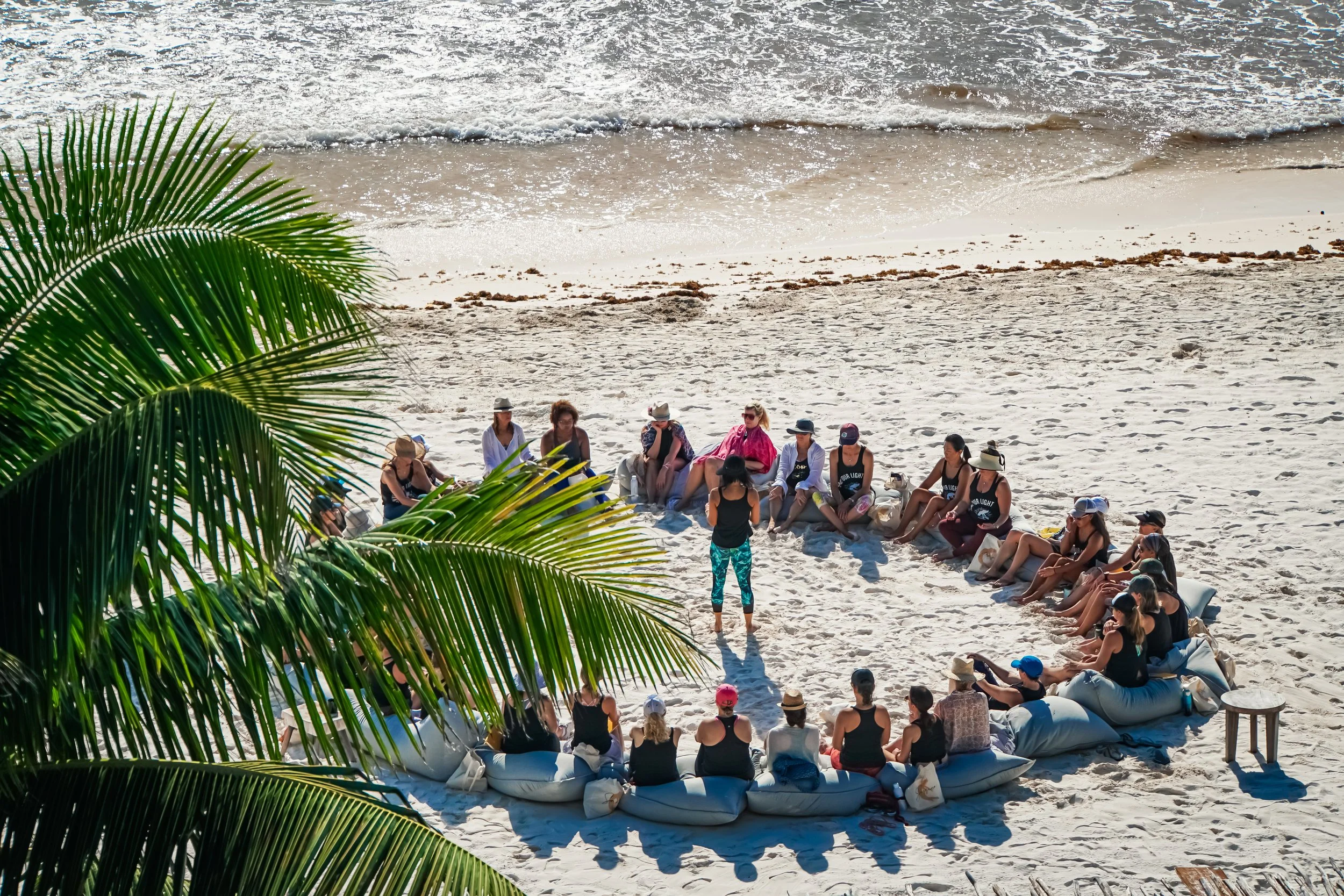 Morning Meditation Circle on Beach