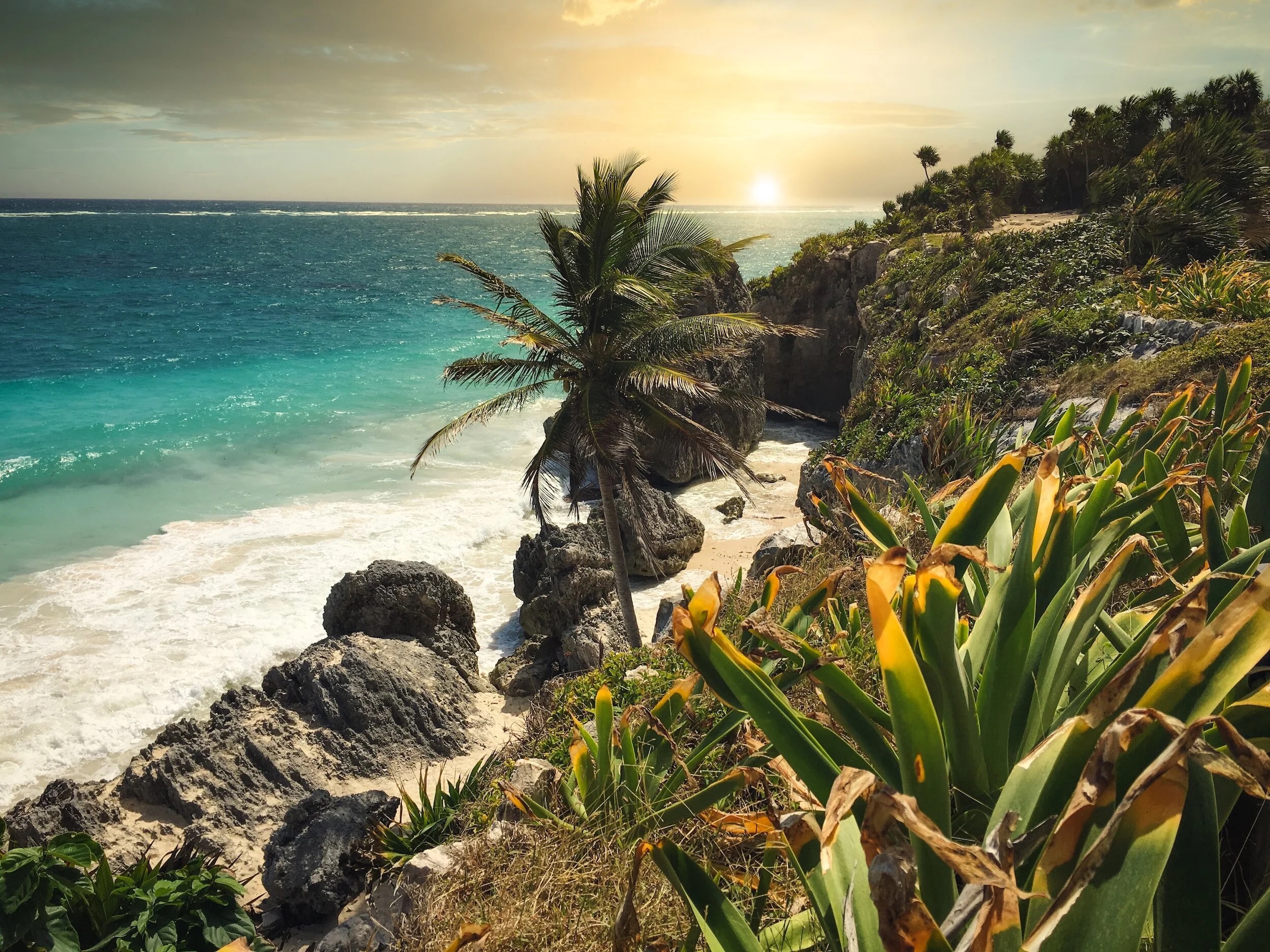 Tulum Mexico beaches and Mayan ruins during the Christmas season