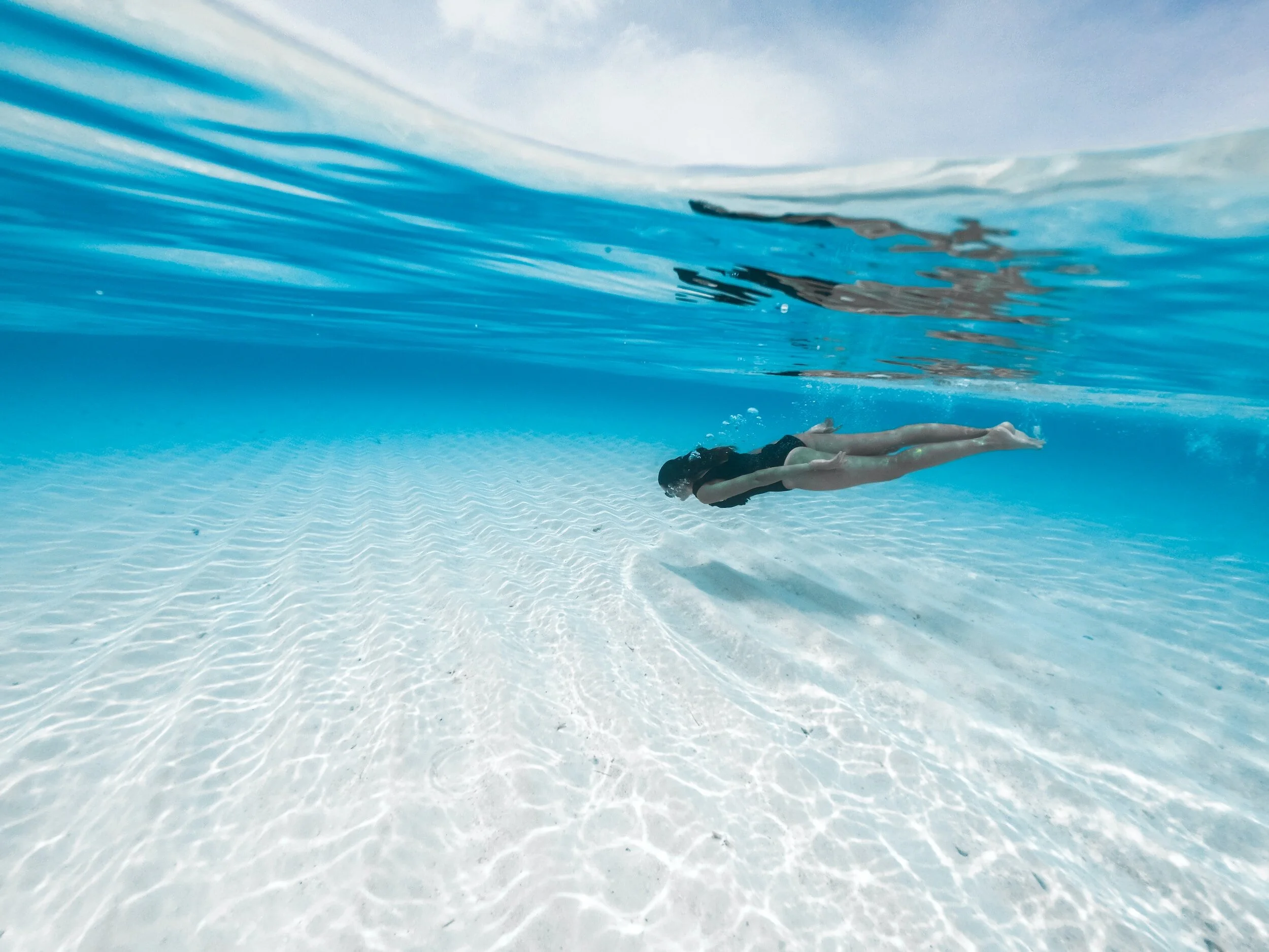 Swimming on Tulum beach