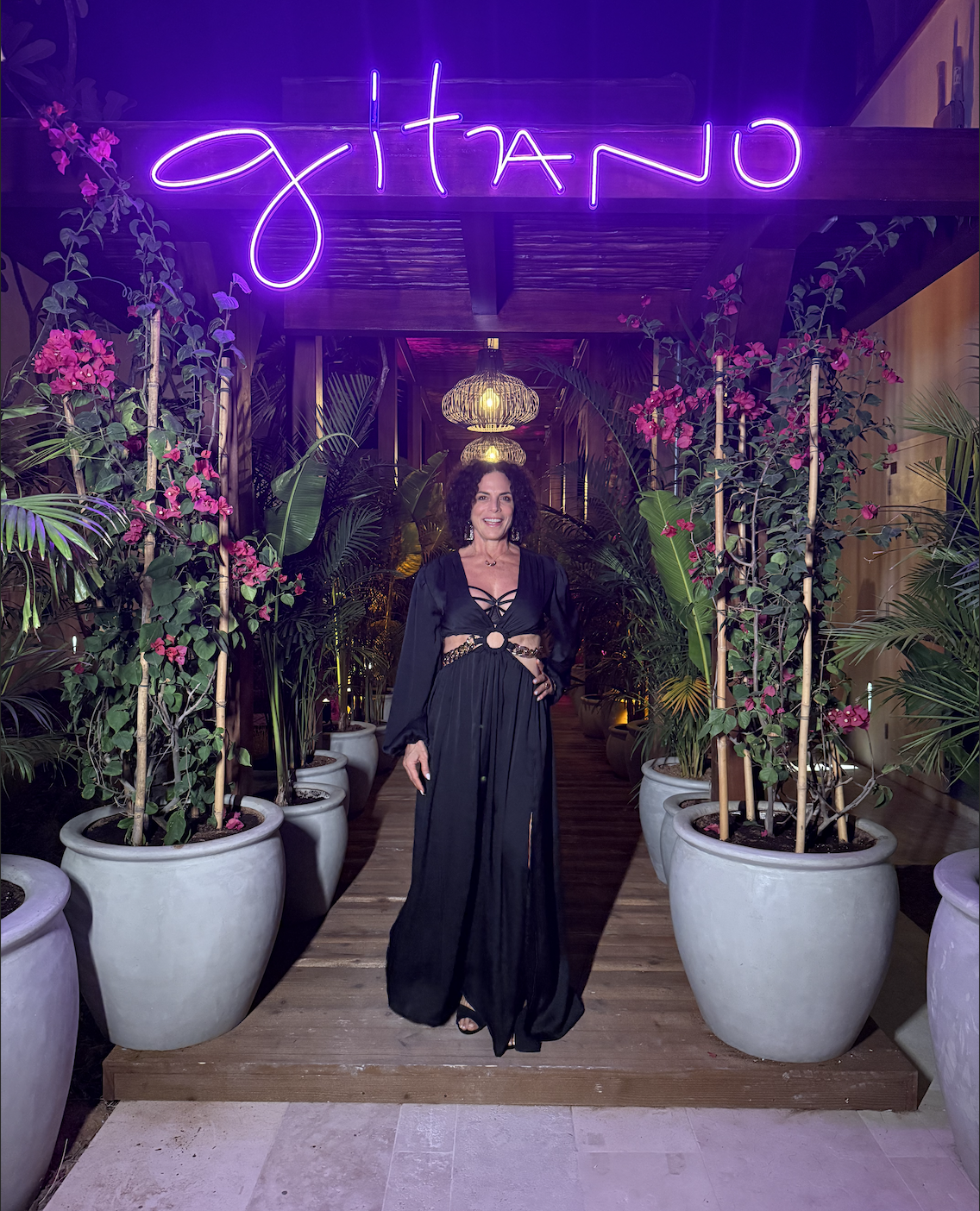 Melissa Perlman at the entrance of Gitano in Tulum, Mexico