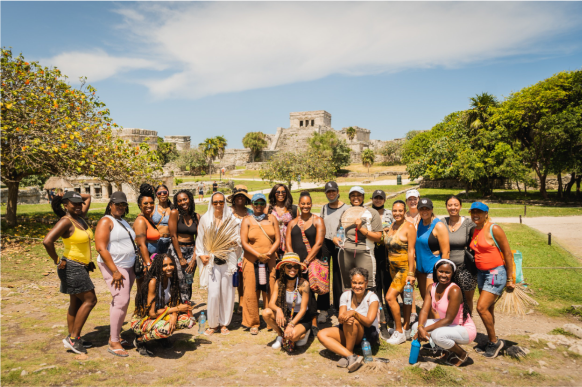 Group photo of guests at Amansala, Tulum, Mexico