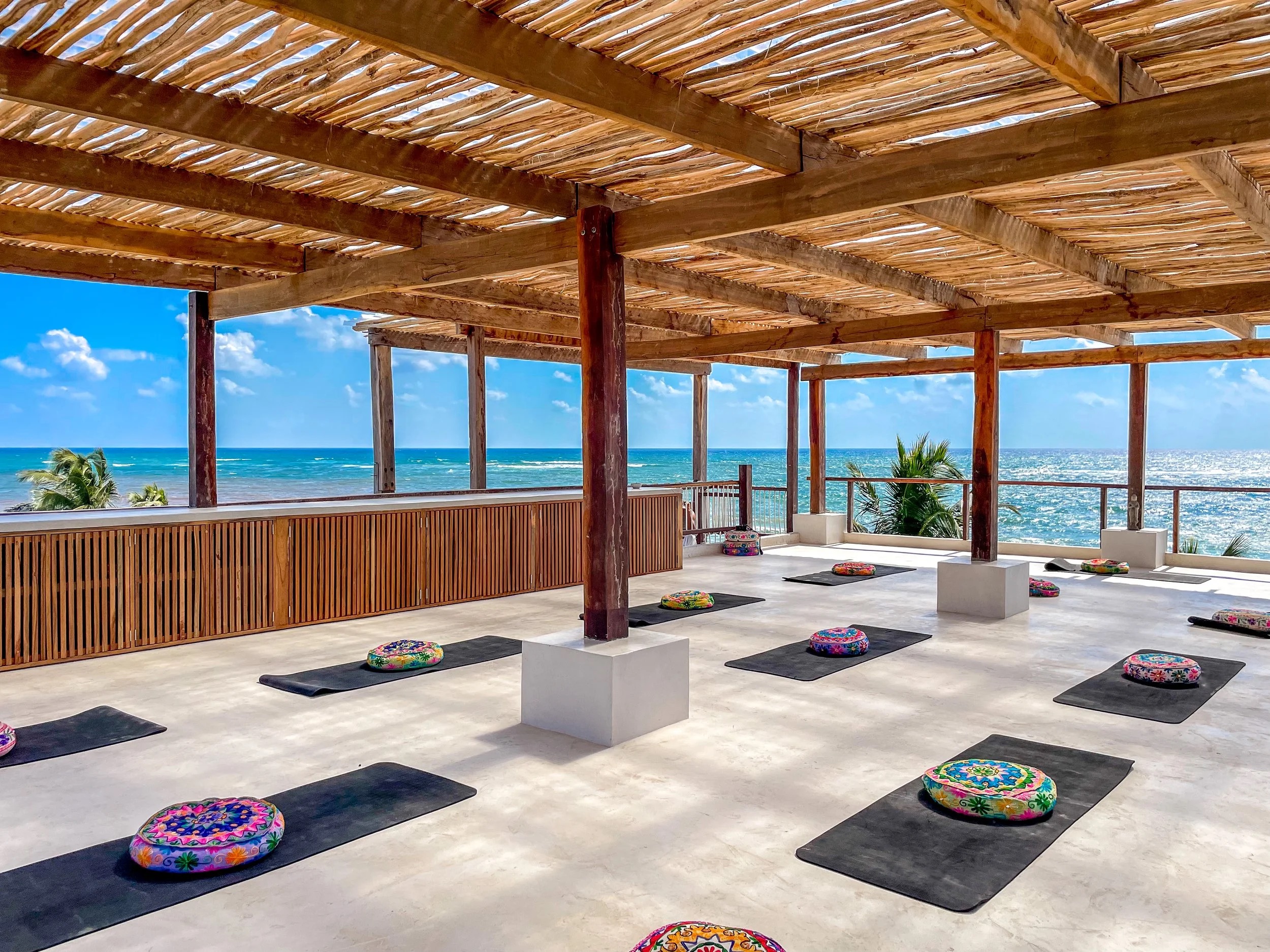 A yoga shala at sunrise, Tulum, Mexico