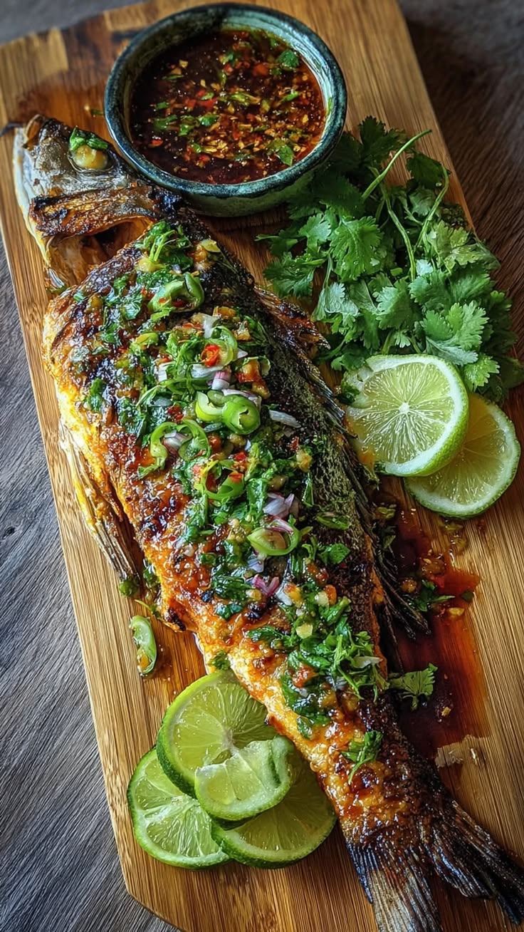 Grilled whole fish with lime Tulum