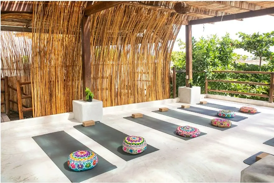 Skye Shala rooftop with colorful cushions at Amansala