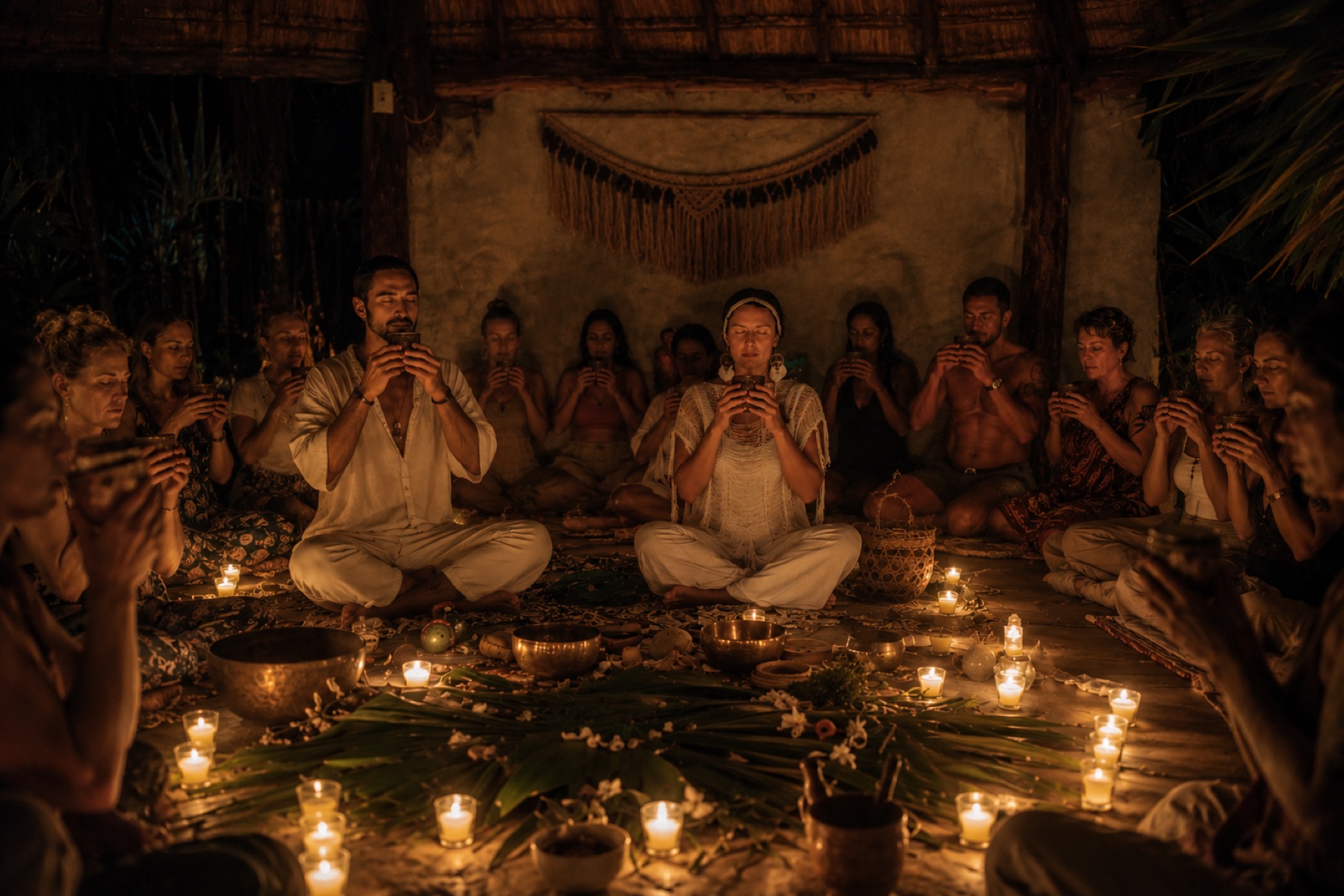 Wellness ceremony ritual at Amansala retreat Tulum