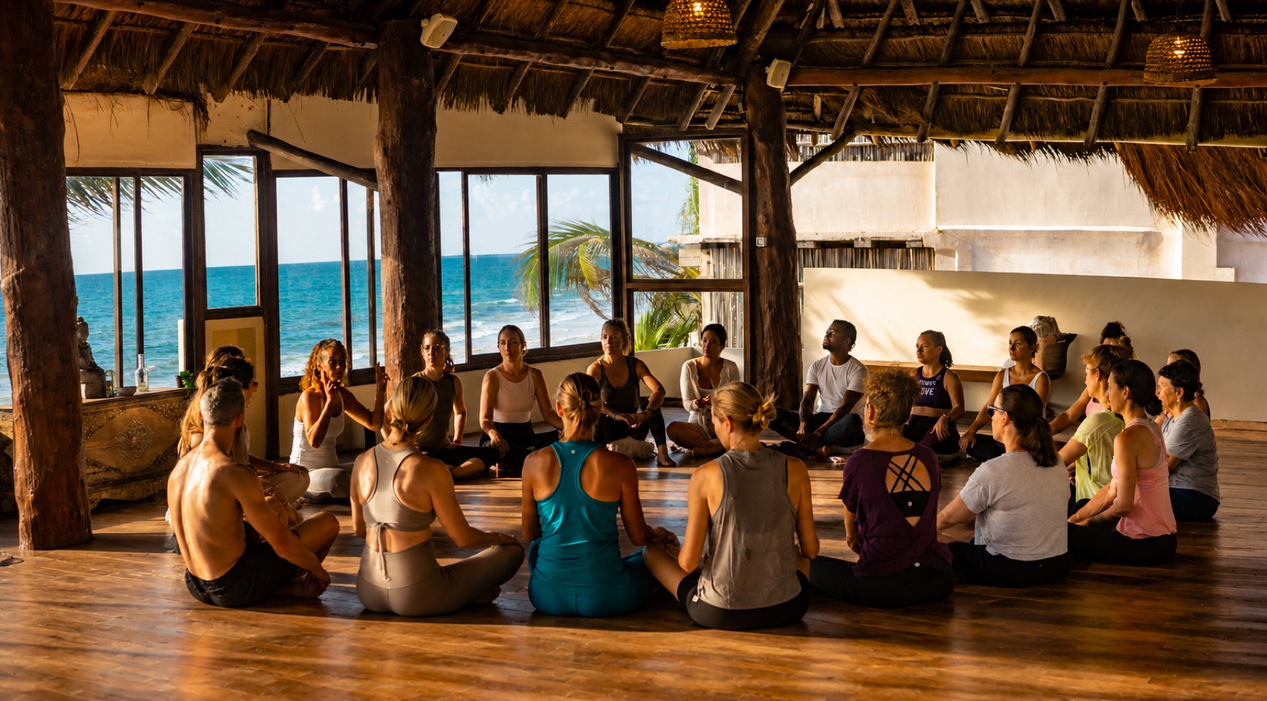 Retreat group circle in the shala