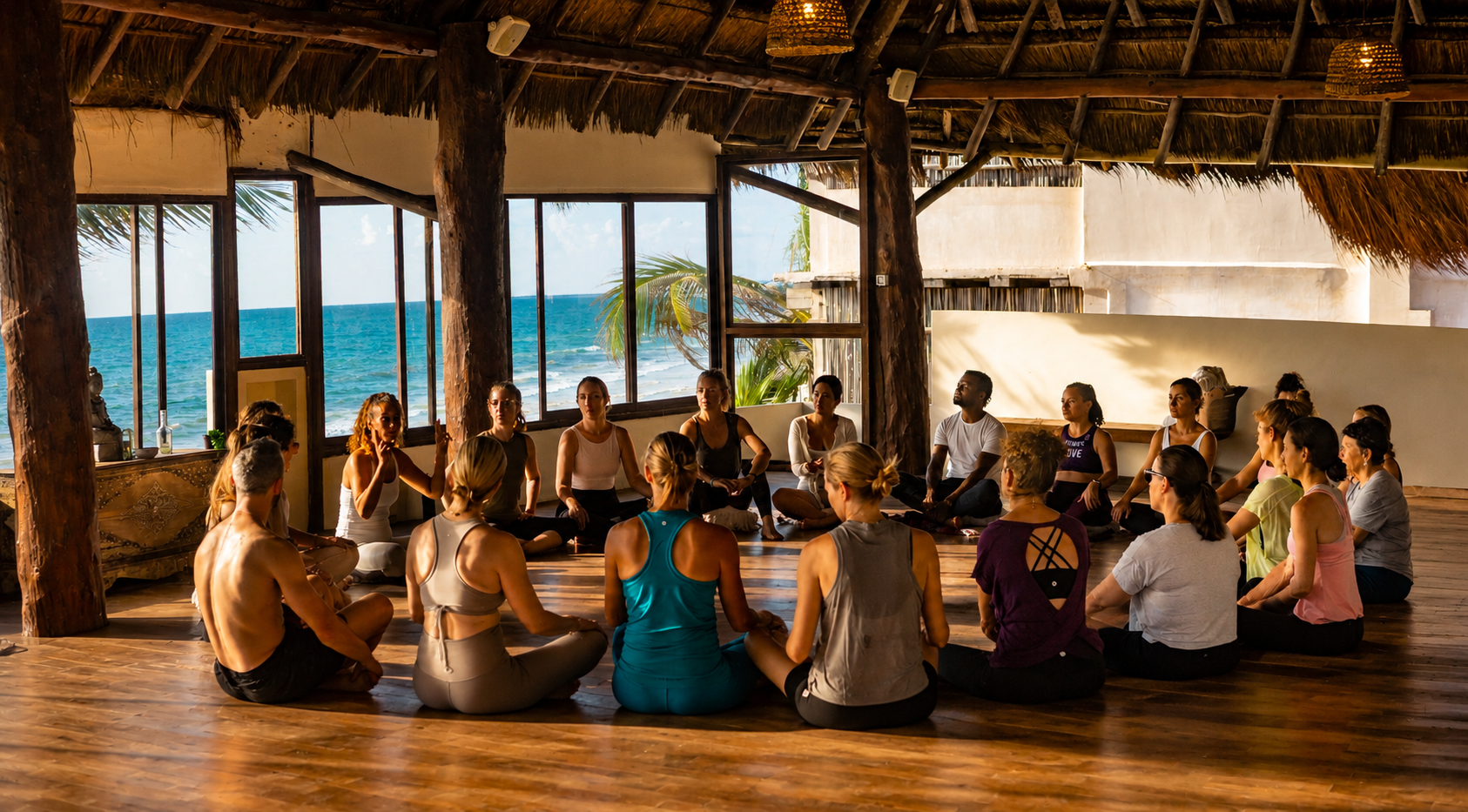 Retreat group circle in the shala