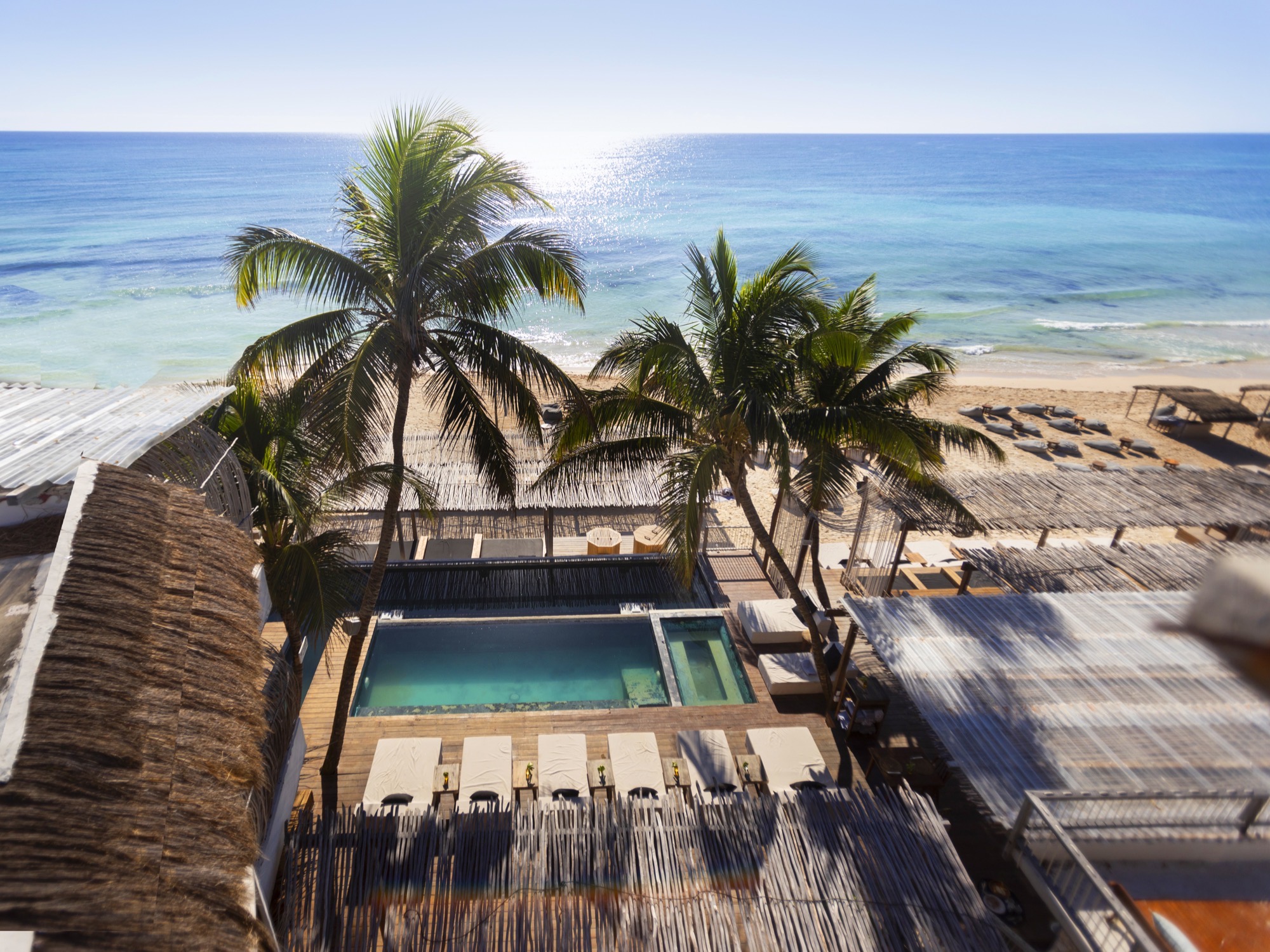 Rooftop pool with ocean view at Amansala