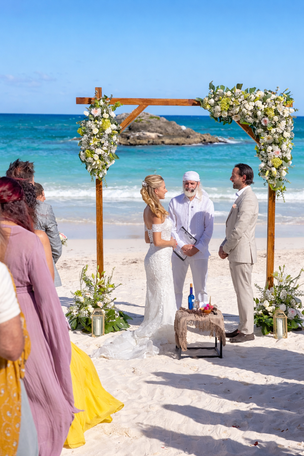 Amansala beach wedding ceremony — Tulum